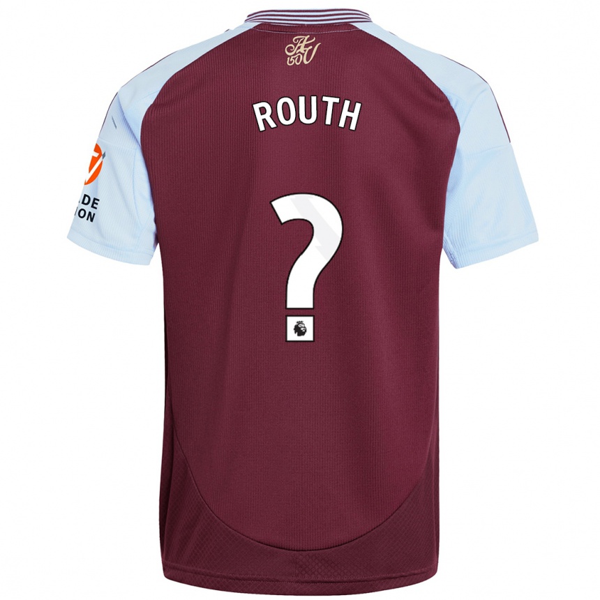 Men Football Leon Routh #0 Burgundy Sky Blue Home Jersey 2024/25 T-Shirt