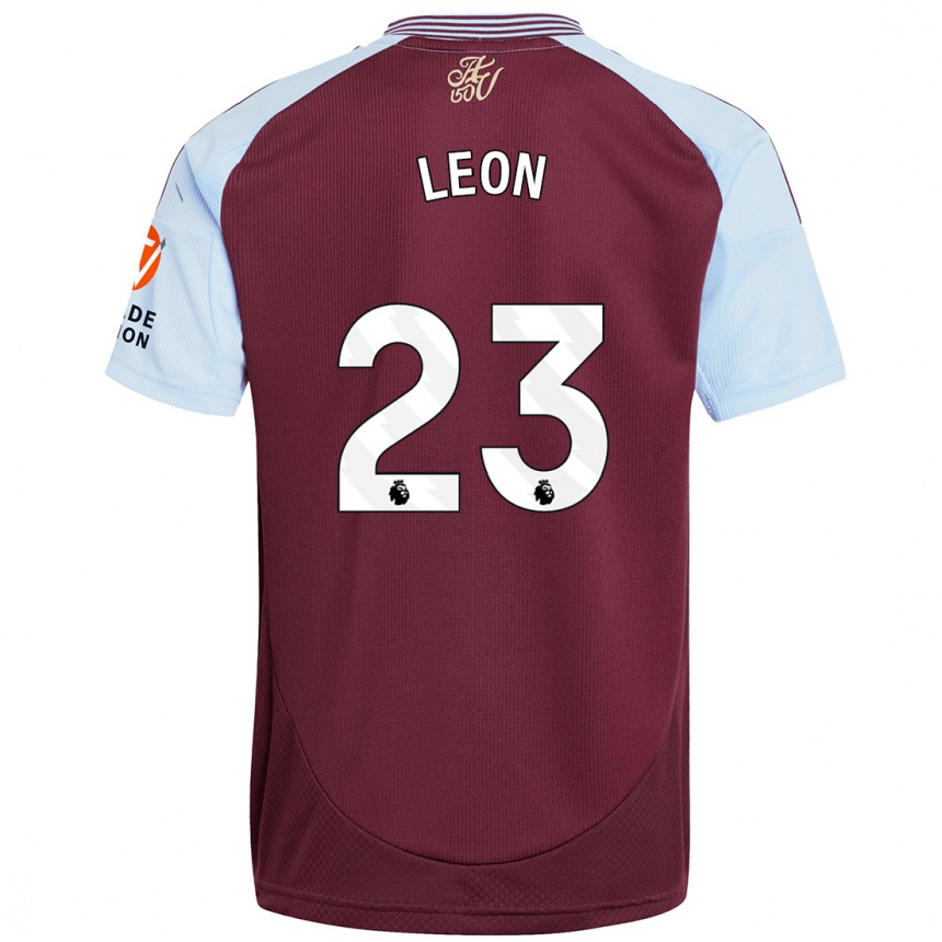 Men Football Adriana Leon #23 Burgundy Sky Blue Home Jersey 2024/25 T-Shirt