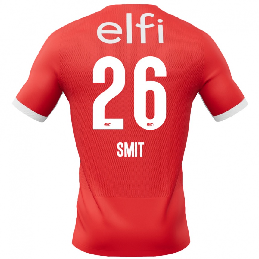 Men Football Kees Smit #26 Red White Home Jersey 2024/25 T-Shirt