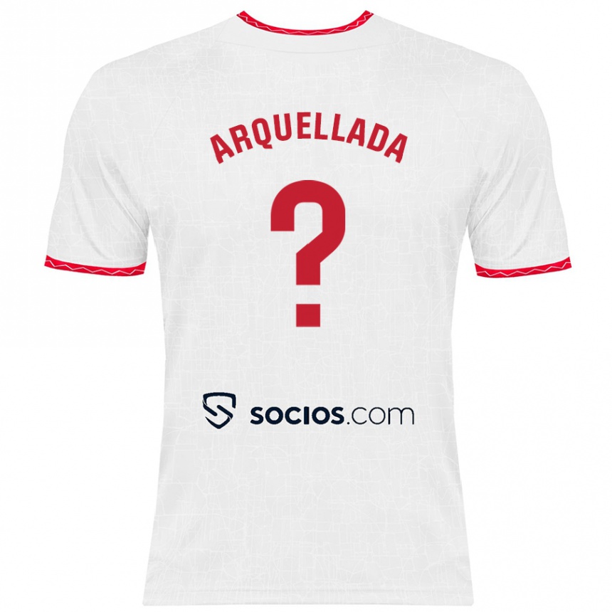 Men Football Álvaro Arquellada #0 White Red Home Jersey 2024/25 T-Shirt