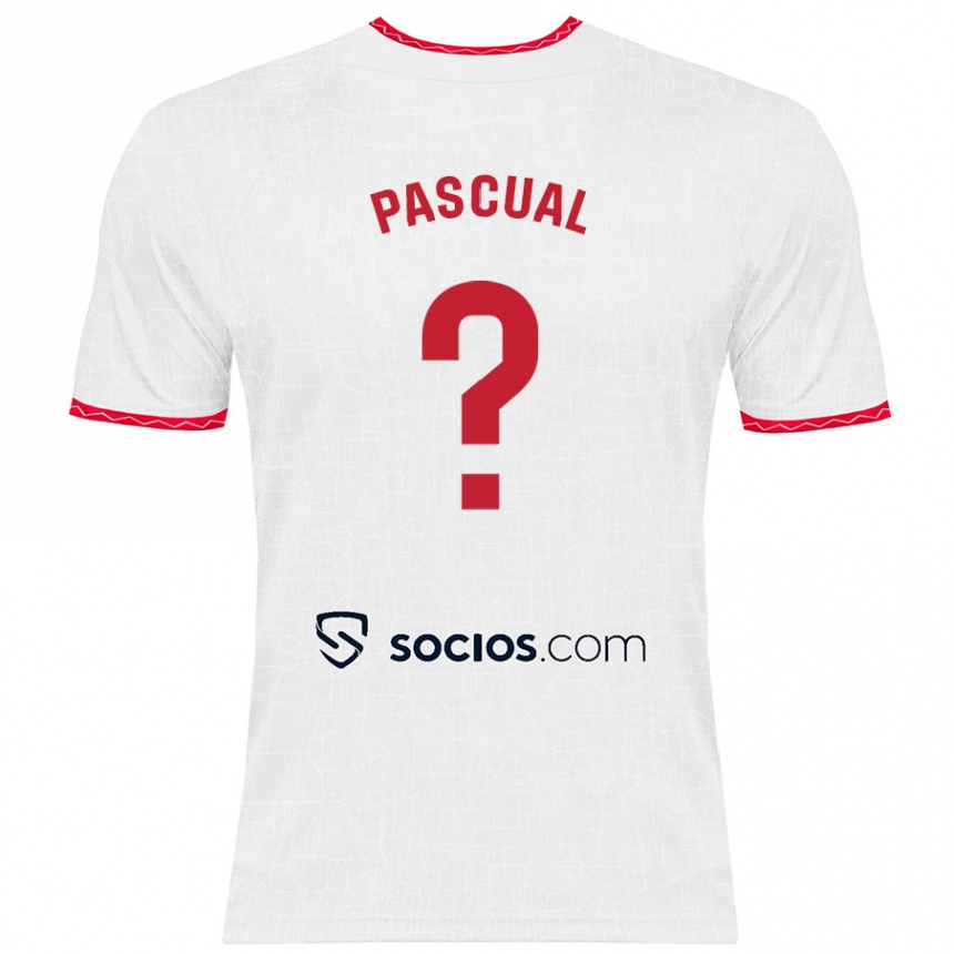 Men Football Álvaro Pascual #0 White Red Home Jersey 2024/25 T-Shirt