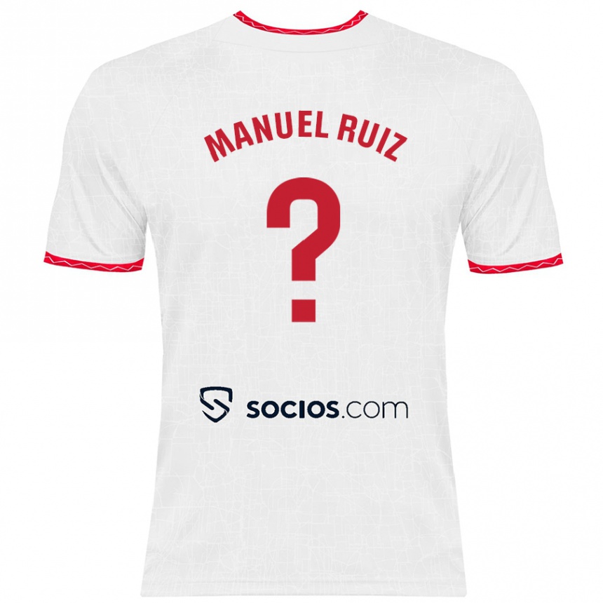 Men Football José Manuel Ruiz #0 White Red Home Jersey 2024/25 T-Shirt