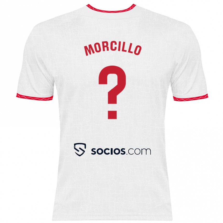 Men Football Raquel Morcillo #0 White Red Home Jersey 2024/25 T-Shirt