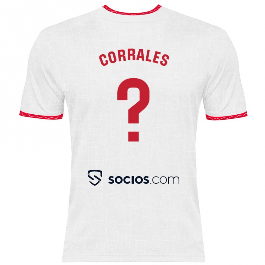 Men Football Lucía Corrales #0 White Red Home Jersey 2024/25 T-Shirt