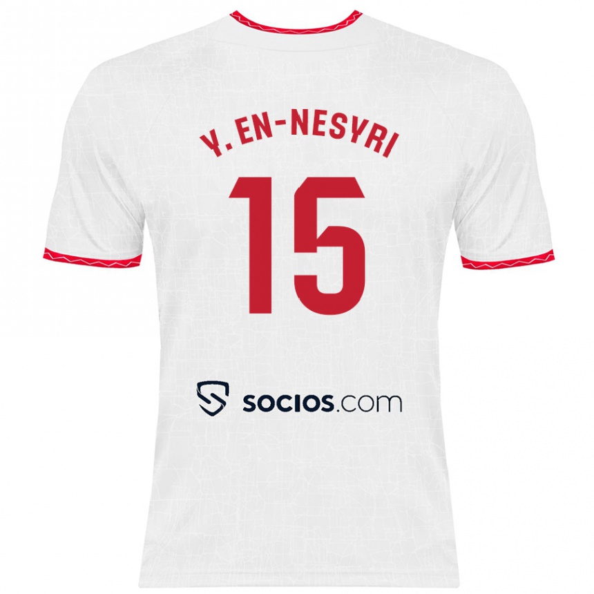 Men Football Youssef En-Nesyri #15 White Red Home Jersey 2024/25 T-Shirt