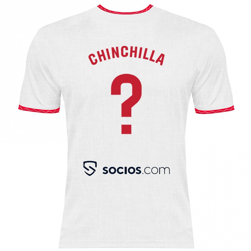 Men Football Gustavo Chinchilla #0 White Red Home Jersey 2024/25 T-Shirt