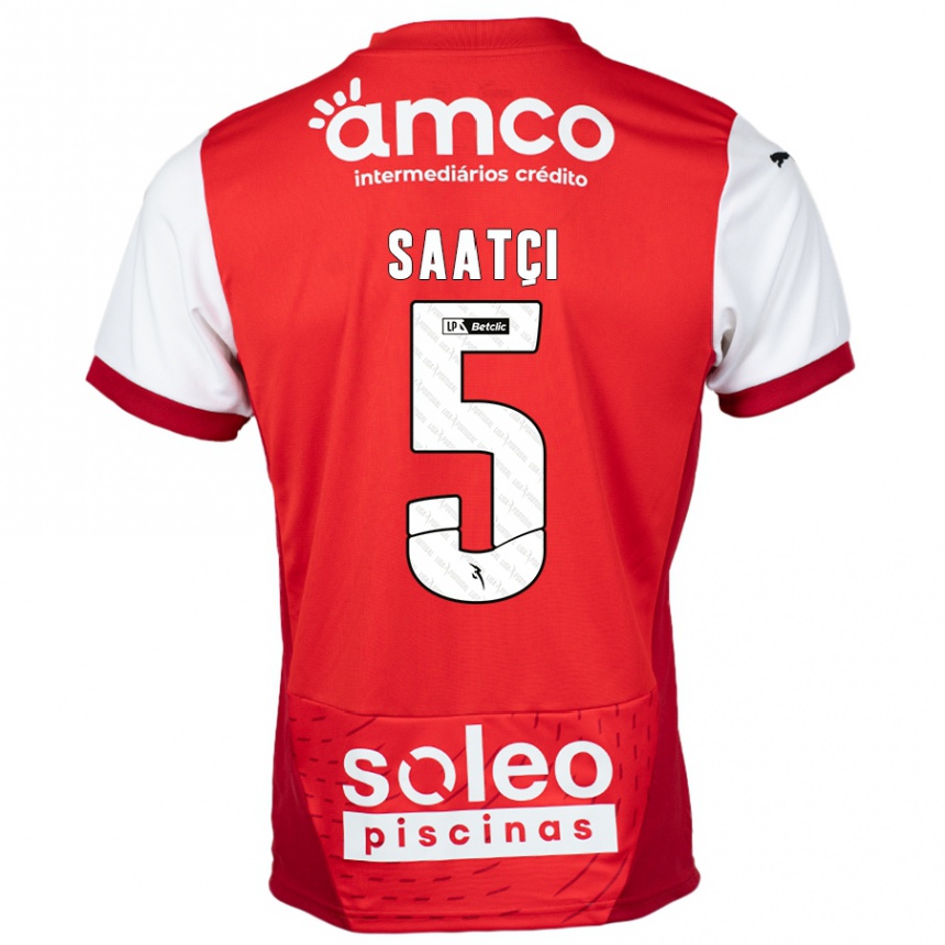 Men Football Serdar Saatçı #5 Red White Home Jersey 2024/25 T-Shirt