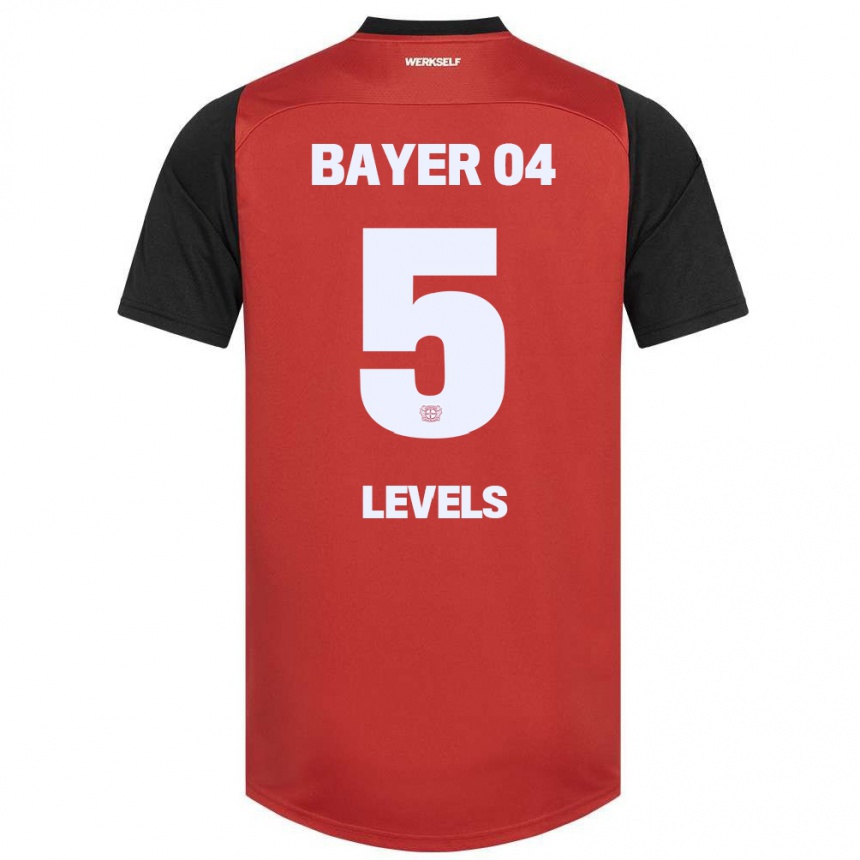 Men Football Janou Levels #5 Red Black Home Jersey 2024/25 T-Shirt