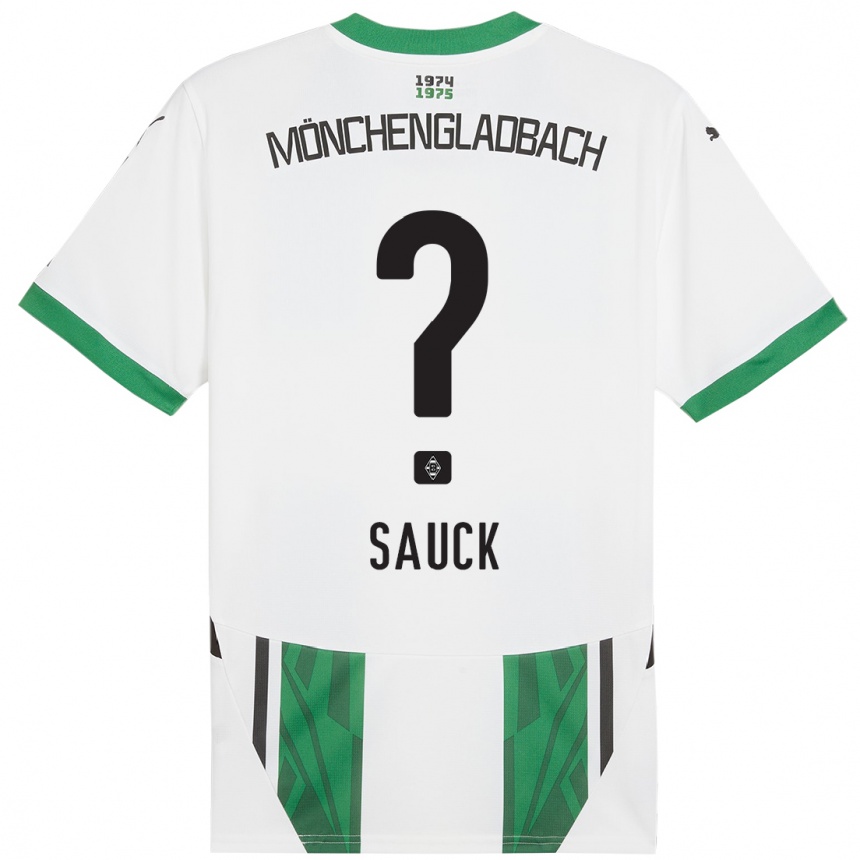 Men Football Kilian Sauck #0 White Green Home Jersey 2024/25 T-Shirt