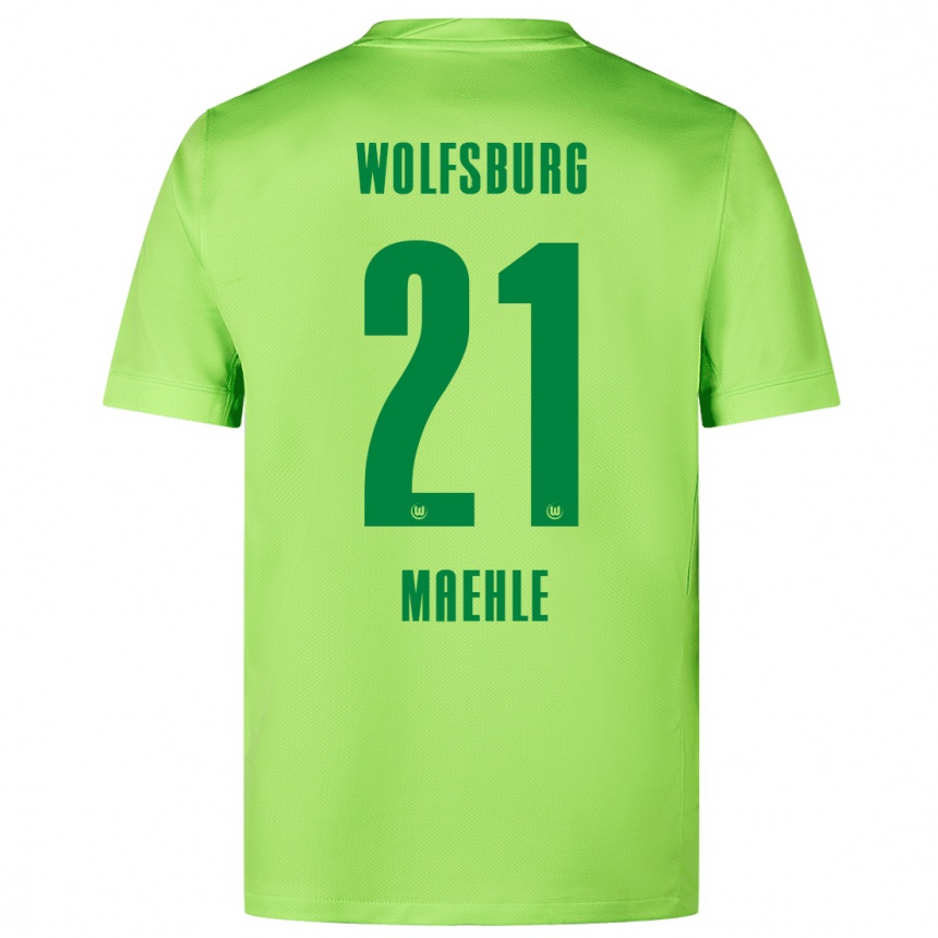 Men Football Joakim Maehle #21 Fluorescent Green Home Jersey 2024/25 T-Shirt