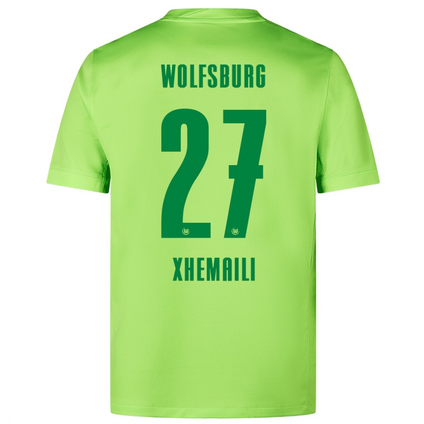 Men Football Riola Xhemaili #27 Fluorescent Green Home Jersey 2024/25 T-Shirt