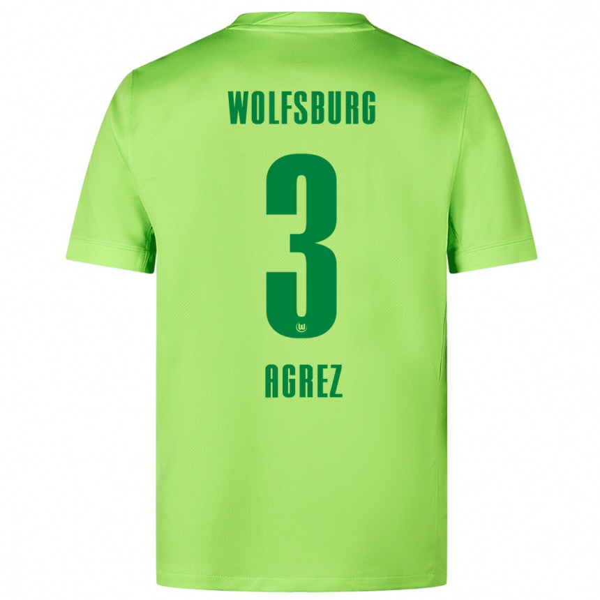 Men Football Sara Agrež #3 Fluorescent Green Home Jersey 2024/25 T-Shirt