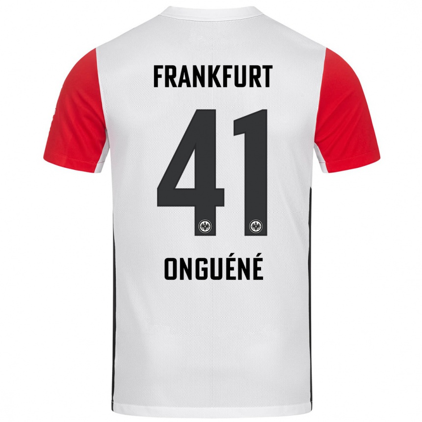 Men Football Jérôme Onguéné #41 White Red Home Jersey 2024/25 T-Shirt