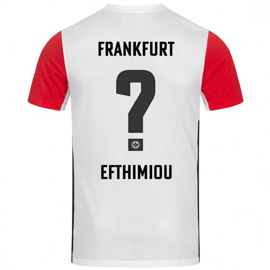 Men Football Sissis Efthimiou #0 White Red Home Jersey 2024/25 T-Shirt