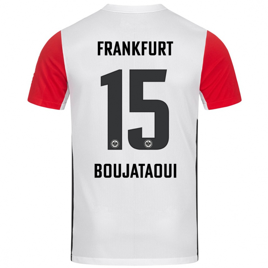 Men Football Tarik Boujataoui #15 White Red Home Jersey 2024/25 T-Shirt