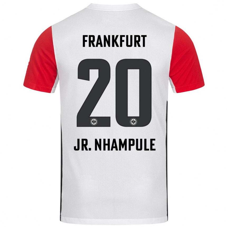 Men Football Antonio Junior Nhampule #20 White Red Home Jersey 2024/25 T-Shirt