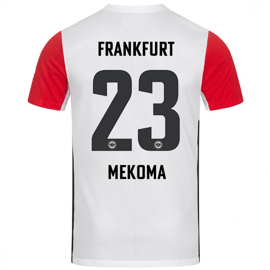 Men Football Jamal Mekoma #23 White Red Home Jersey 2024/25 T-Shirt