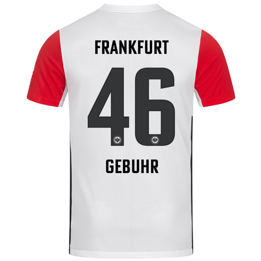 Men Football Dario Gebuhr #46 White Red Home Jersey 2024/25 T-Shirt