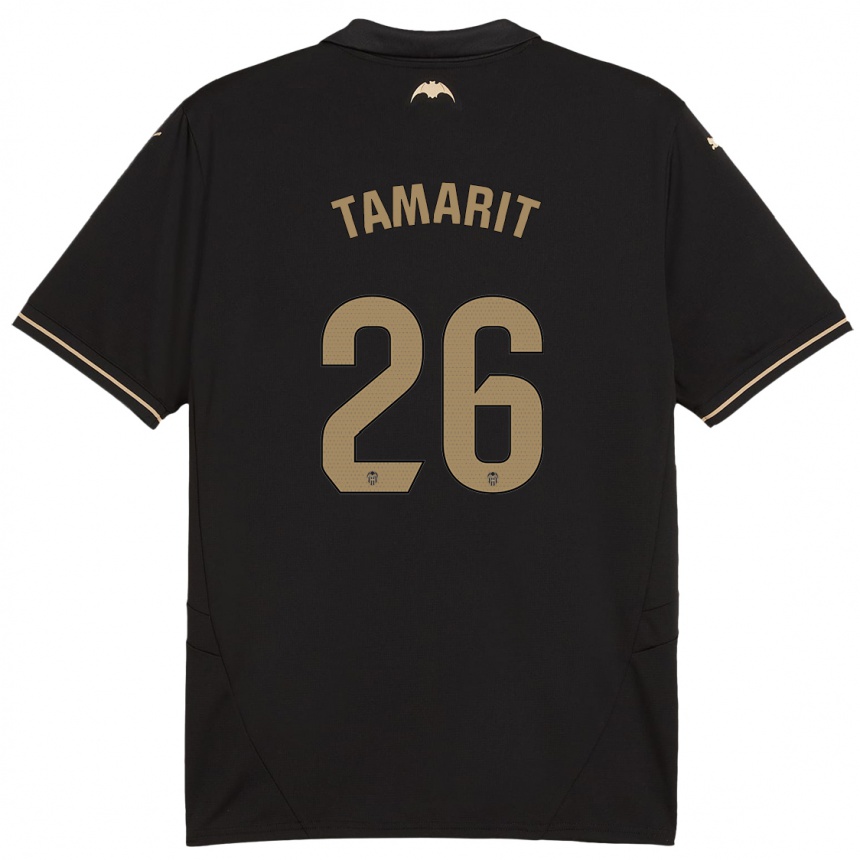 Men Football Sara Tamarit #26 Black Away Jersey 2024/25 T-Shirt