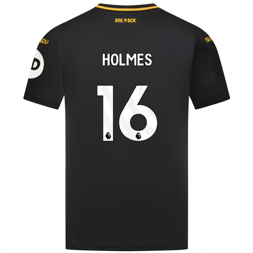 Men Football Summer Holmes #16 Black Away Jersey 2024/25 T-Shirt