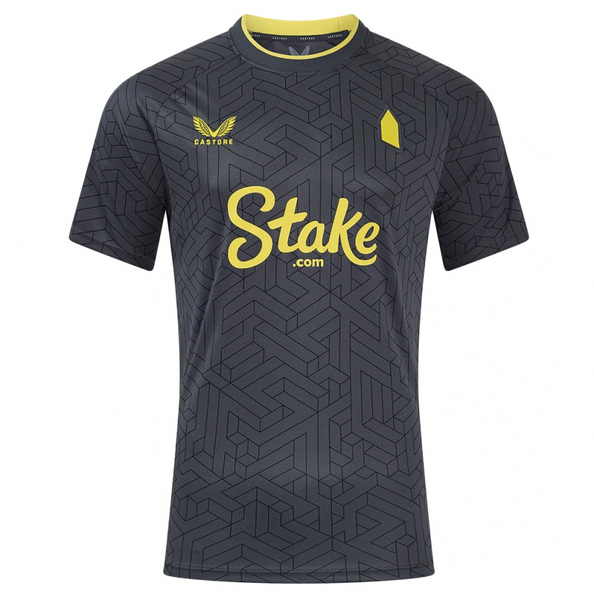 Men Football Elise Stenevik #27 Black Yellow Away Jersey 2024/25 T-Shirt