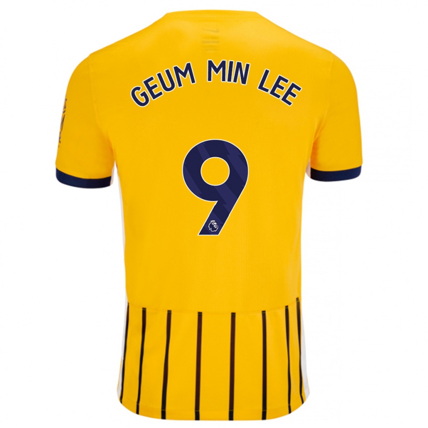 Men Football Lee Geum-Min #9 Gold Blue Pinstripes Away Jersey 2024/25 T-Shirt