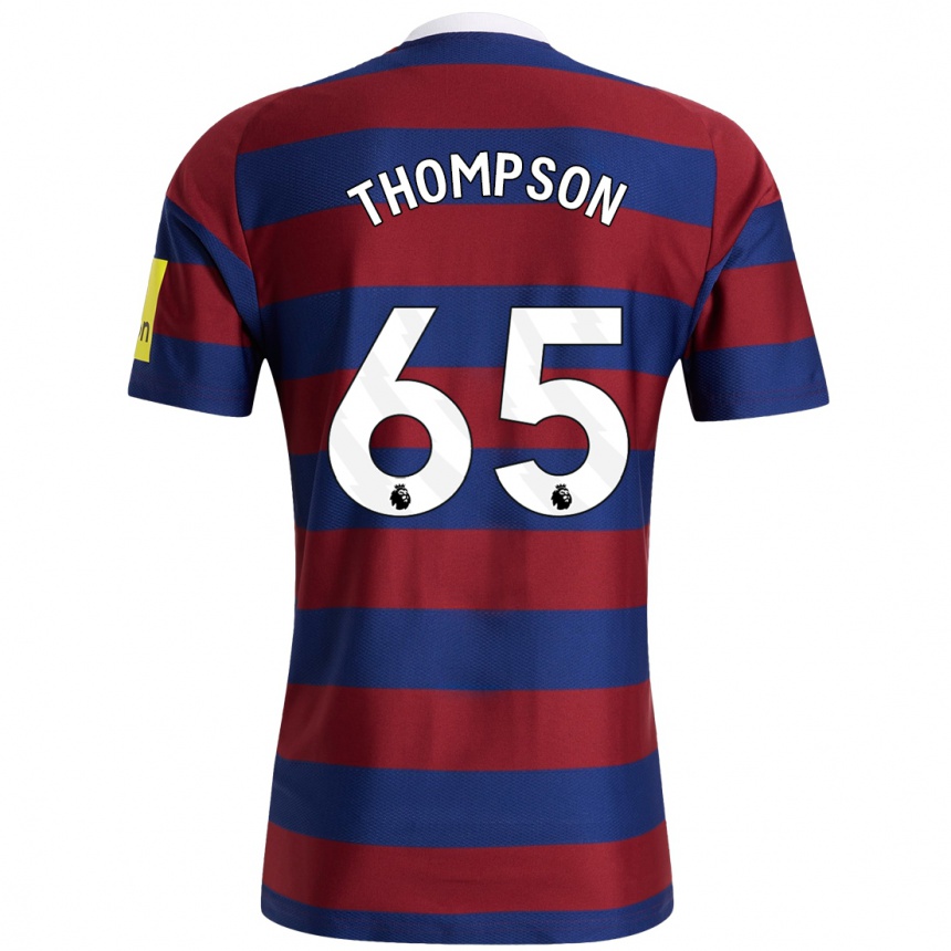 Men Football Ciaran Thompson #65 Burgundy Navy Blue Away Jersey 2024/25 T-Shirt