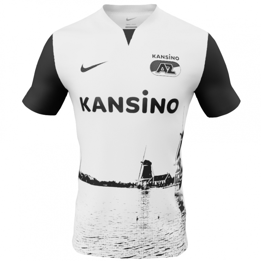 Men Football Your Name #0 White Black Away Jersey 2024/25 T-Shirt