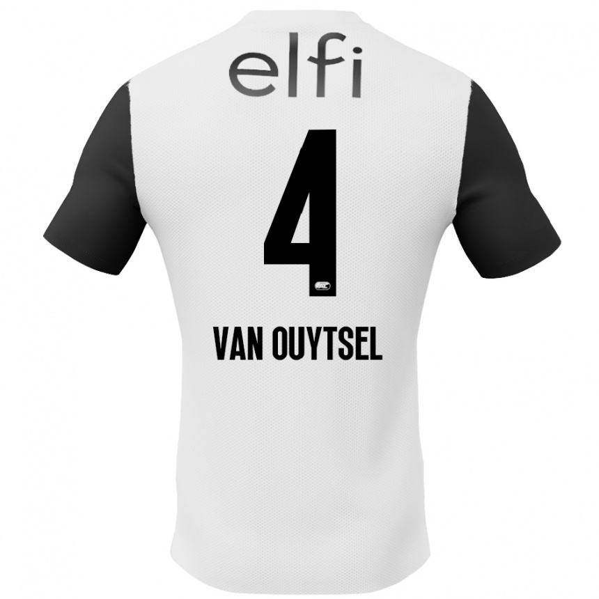 Men Football Kevin Van Ouytsel #4 White Black Away Jersey 2024/25 T-Shirt