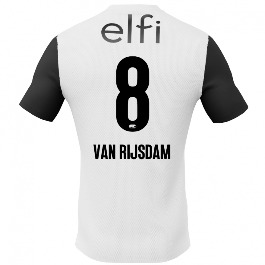 Men Football Julian Van Rijsdam #8 White Black Away Jersey 2024/25 T-Shirt