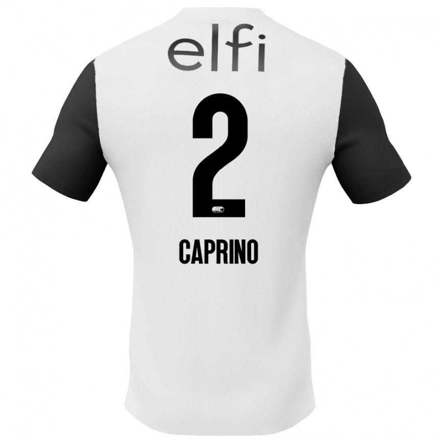 Men Football Ginia Caprino #2 White Black Away Jersey 2024/25 T-Shirt