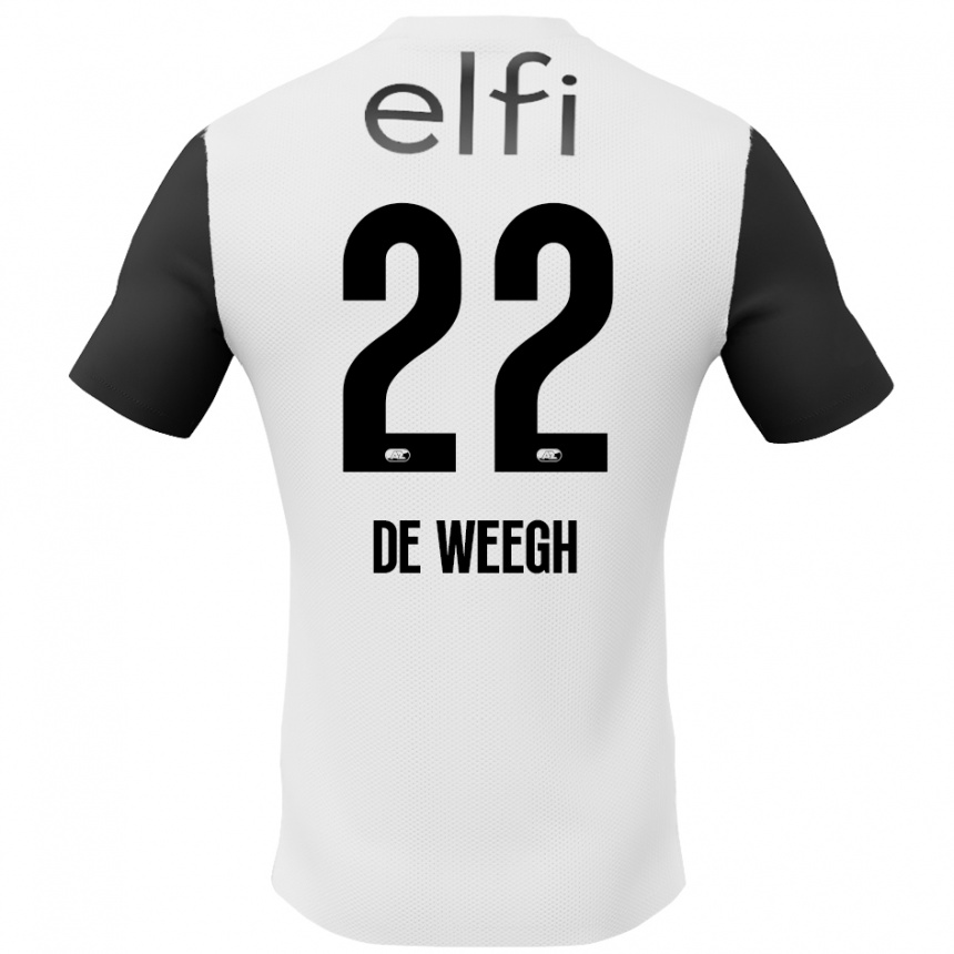 Men Football Bo Op De Weegh #22 White Black Away Jersey 2024/25 T-Shirt