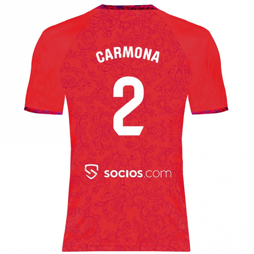 Men Football José Ángel Carmona #2 Red Away Jersey 2024/25 T-Shirt