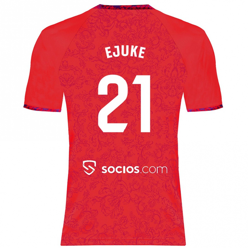 Men Football Chidera Ejuke #21 Red Away Jersey 2024/25 T-Shirt