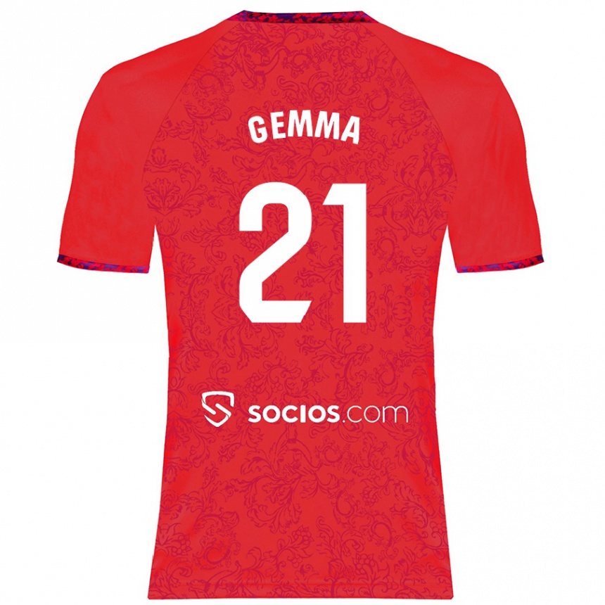 Men Football Gemma Gili Giner #21 Red Away Jersey 2024/25 T-Shirt