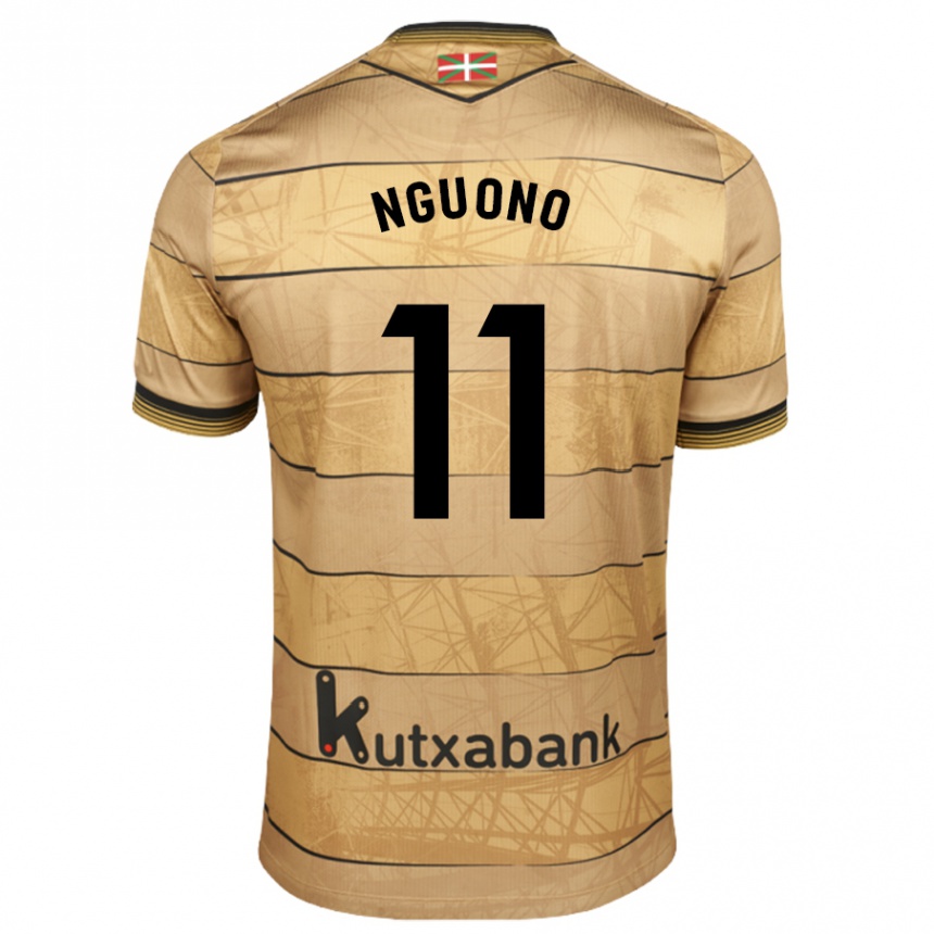 Men Football Job Nguono #11 Brown Away Jersey 2024/25 T-Shirt