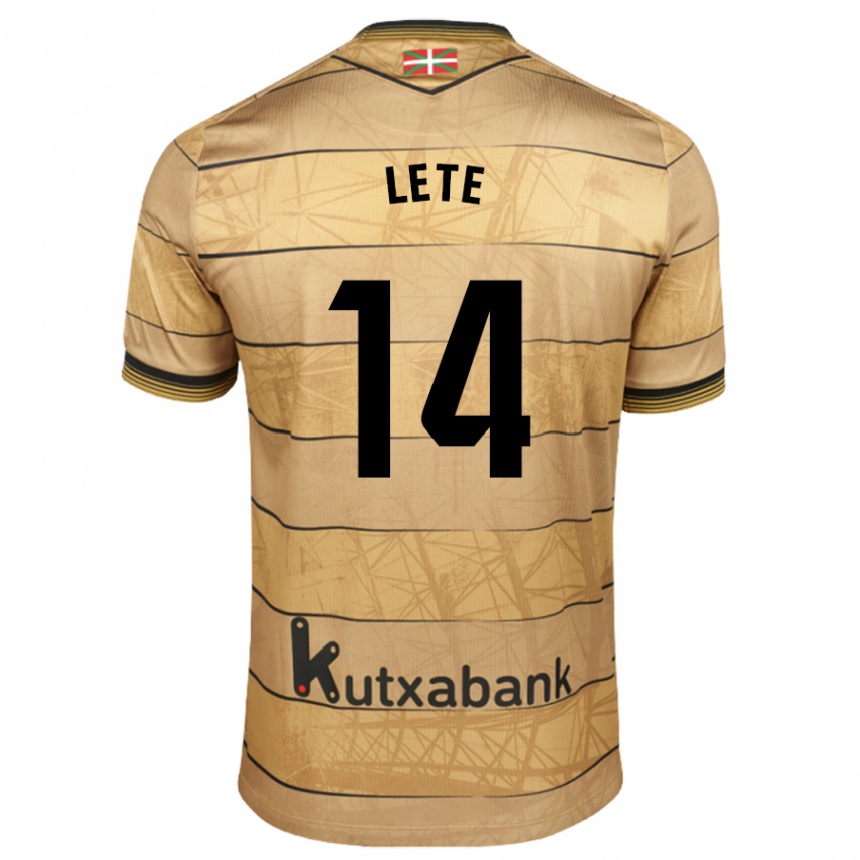 Men Football Eñaut Lete #14 Brown Away Jersey 2024/25 T-Shirt