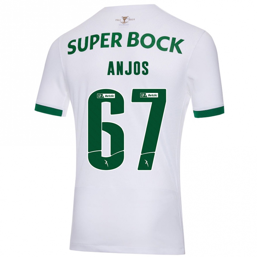 Men Football Lucas Anjos #67 White Green Away Jersey 2024/25 T-Shirt