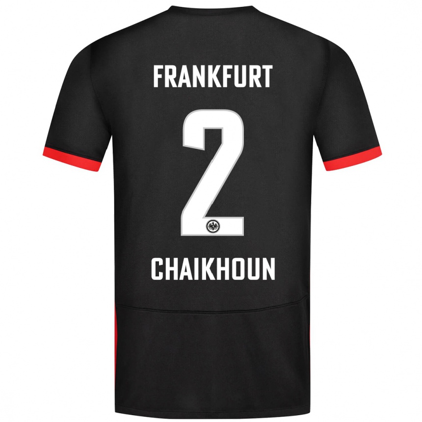 Men Football Ayoub Chaikhoun #2 Black Away Jersey 2024/25 T-Shirt