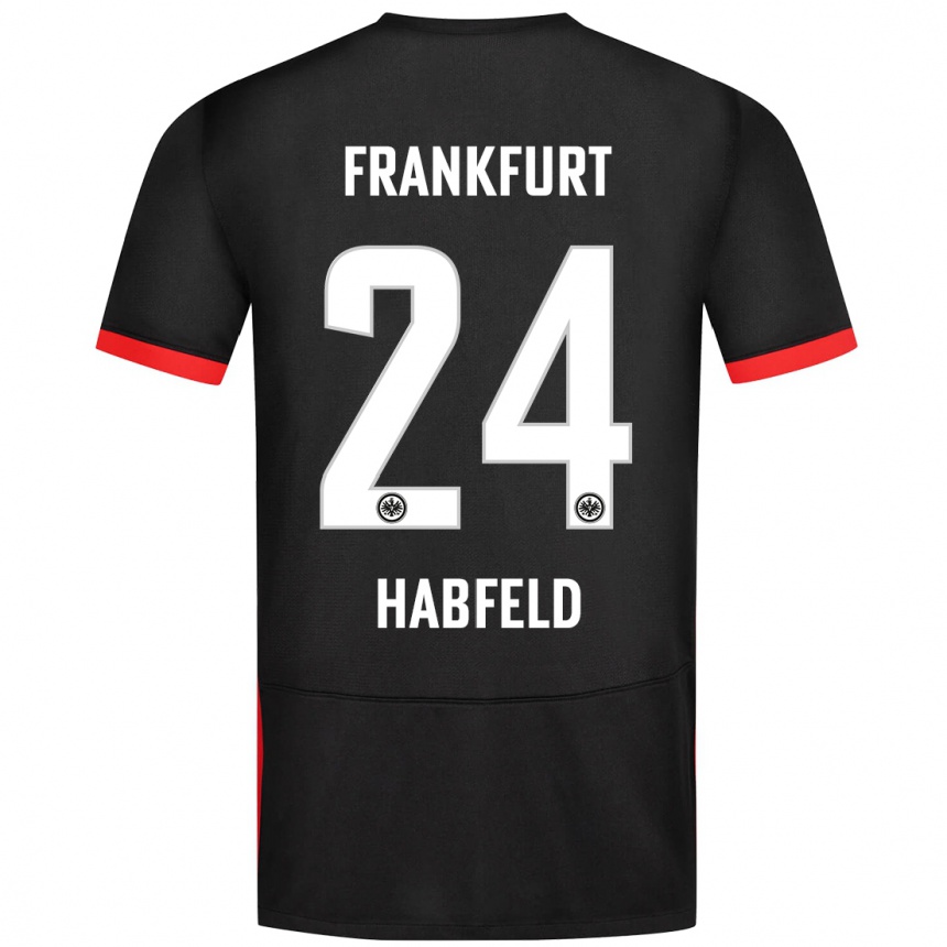 Men Football Josef Haßfeld #24 Black Away Jersey 2024/25 T-Shirt