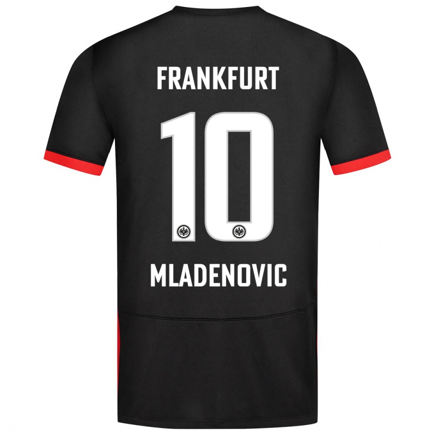 Men Football Marko Mladenovic #10 Black Away Jersey 2024/25 T-Shirt