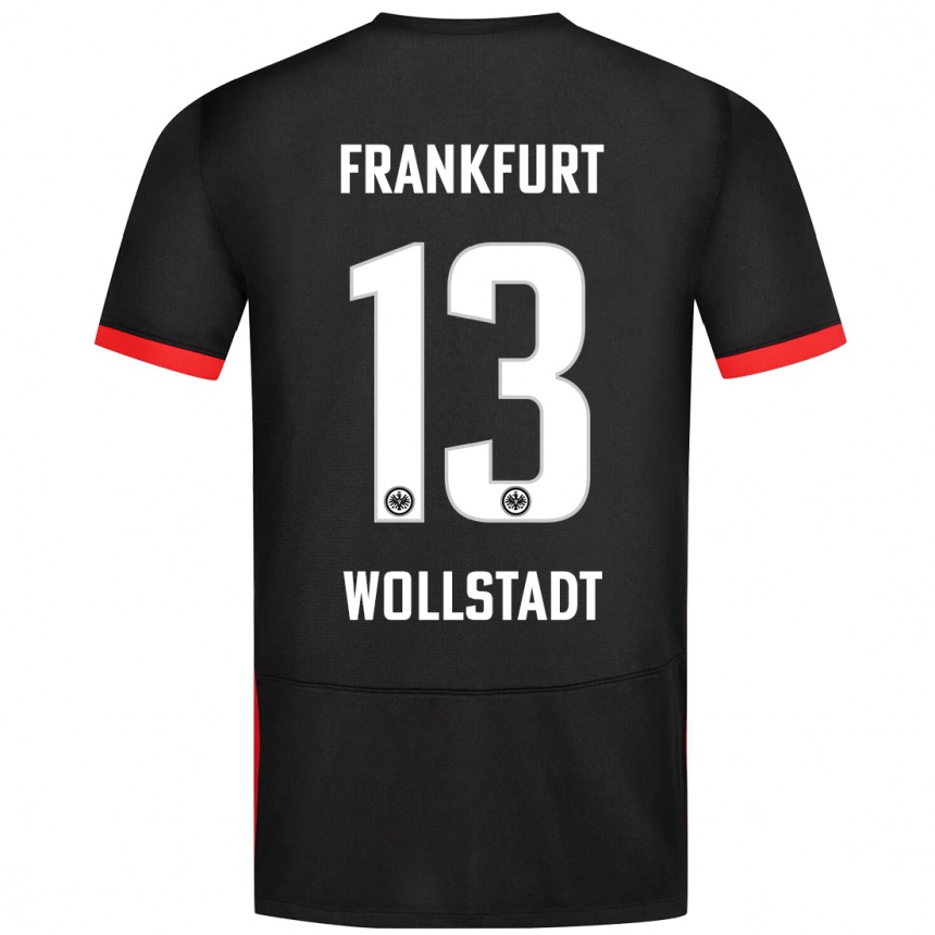 Men Football Fabio Wollstadt #13 Black Away Jersey 2024/25 T-Shirt