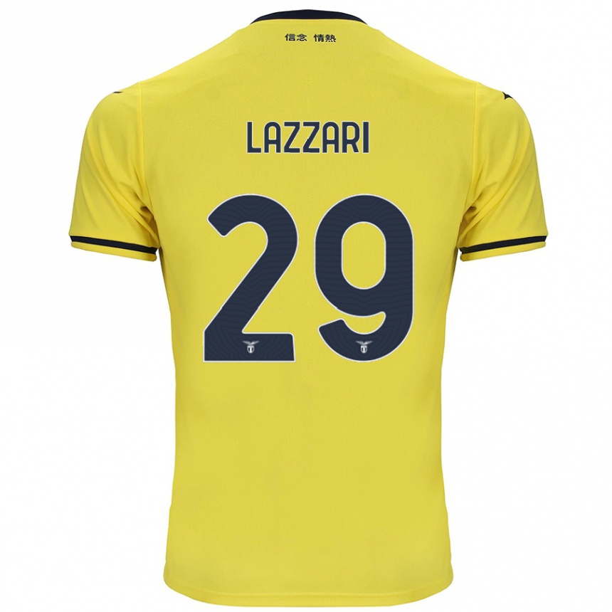 Men Football Manuel Lazzari #29 Yellow Away Jersey 2024/25 T-Shirt