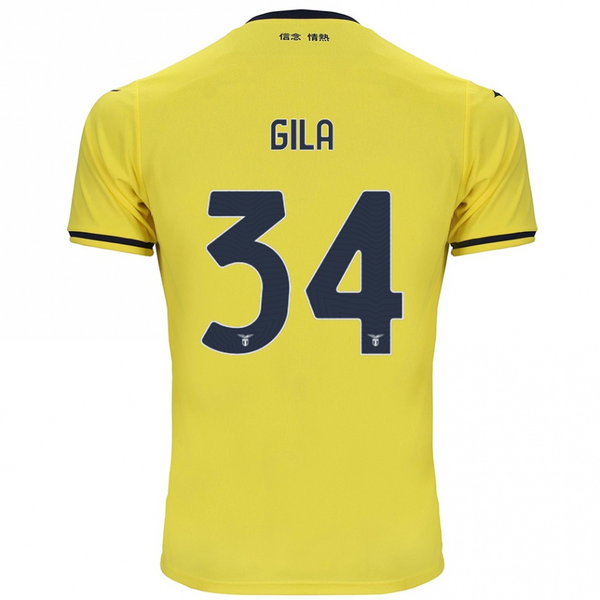 Men Football Mario Gila #34 Yellow Away Jersey 2024/25 T-Shirt