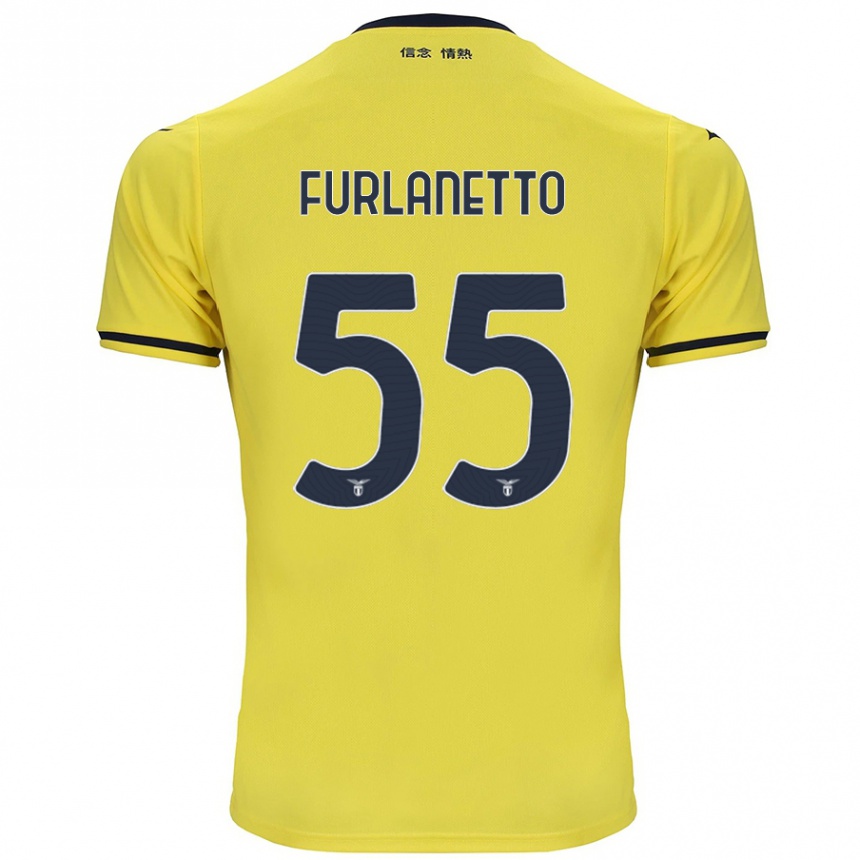 Men Football Alessio Furlanetto #55 Yellow Away Jersey 2024/25 T-Shirt