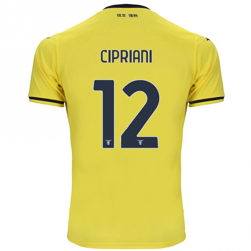 Men Football Alessio Cipriani #12 Yellow Away Jersey 2024/25 T-Shirt