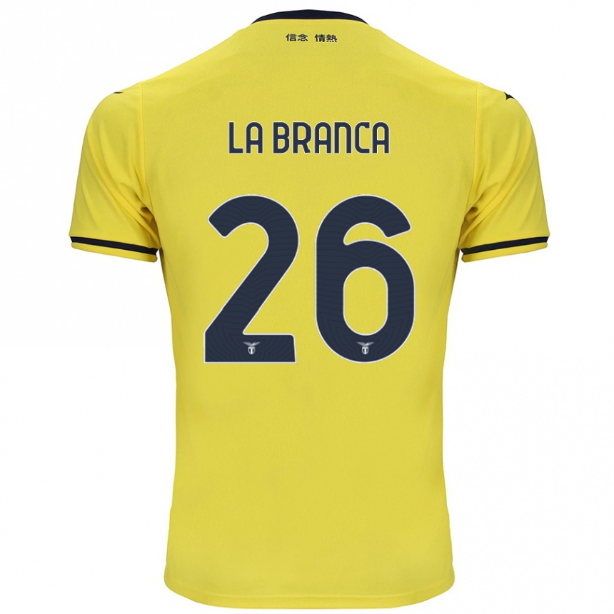 Men Football Ruggero La Branca #26 Yellow Away Jersey 2024/25 T-Shirt