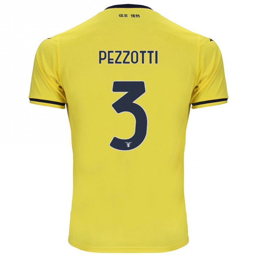 Men Football Arianna Pezzotti #3 Yellow Away Jersey 2024/25 T-Shirt