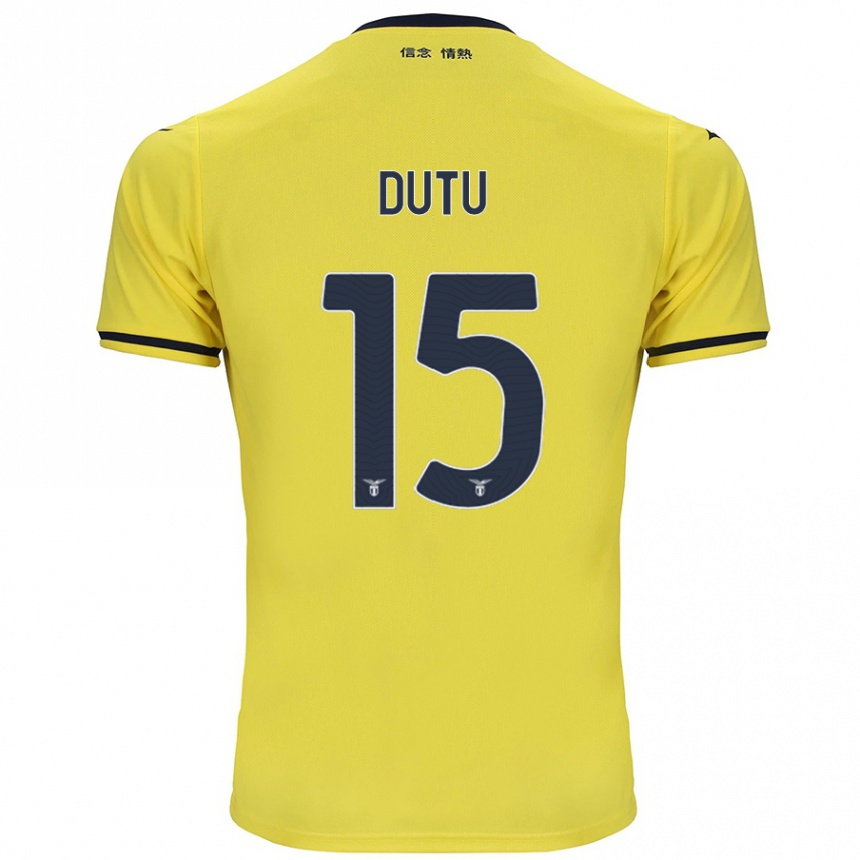 Men Football Matteo Dutu #15 Yellow Away Jersey 2024/25 T-Shirt