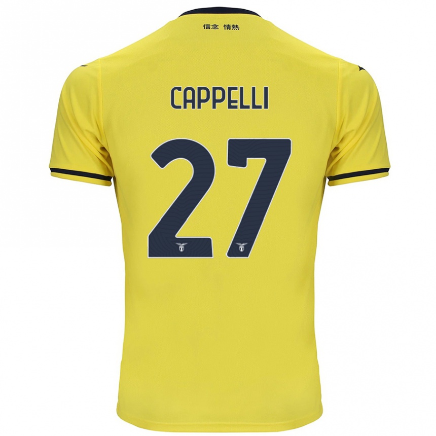 Men Football Tommaso Cappelli #27 Yellow Away Jersey 2024/25 T-Shirt